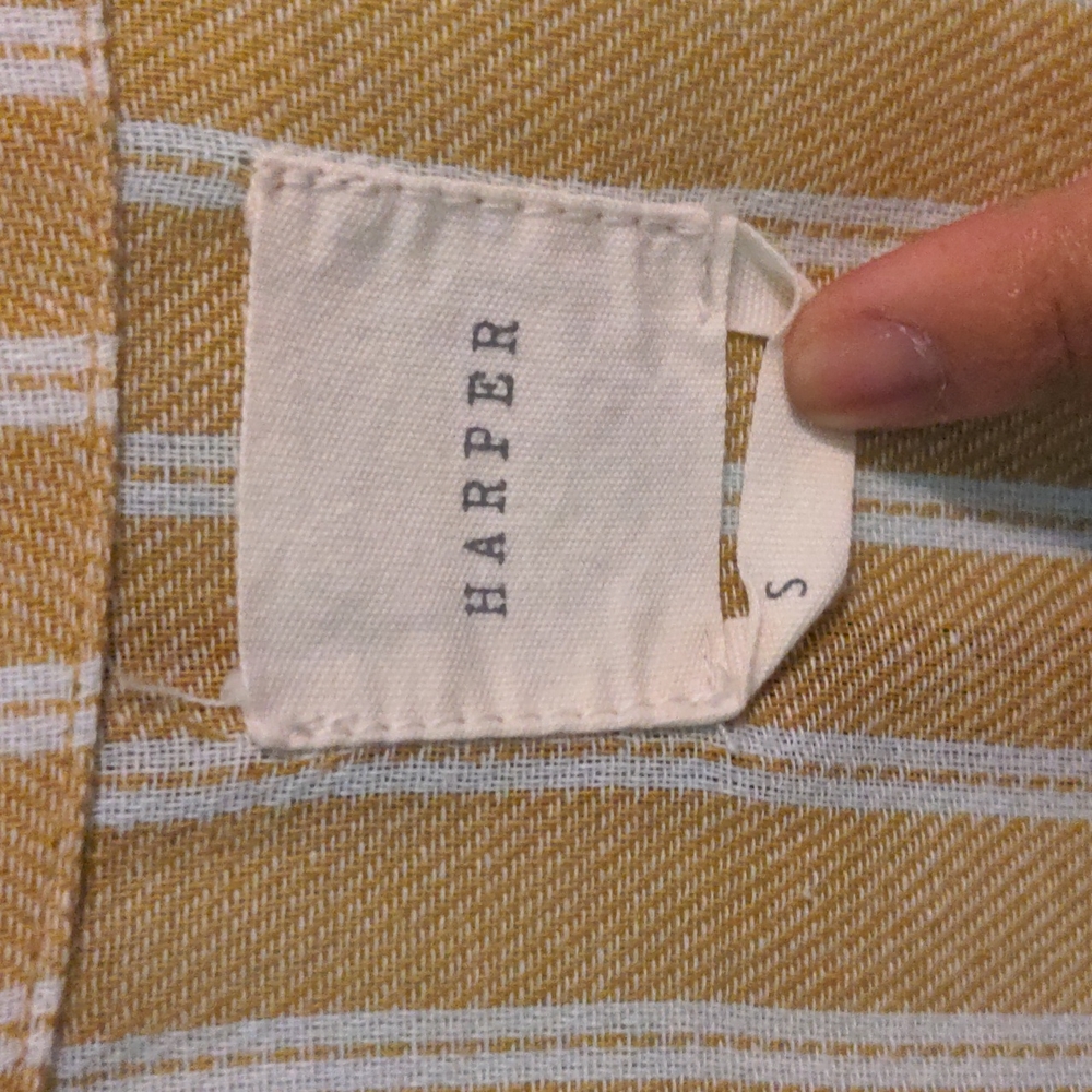 Striped Crossover Button Top - Picture 4 of 5